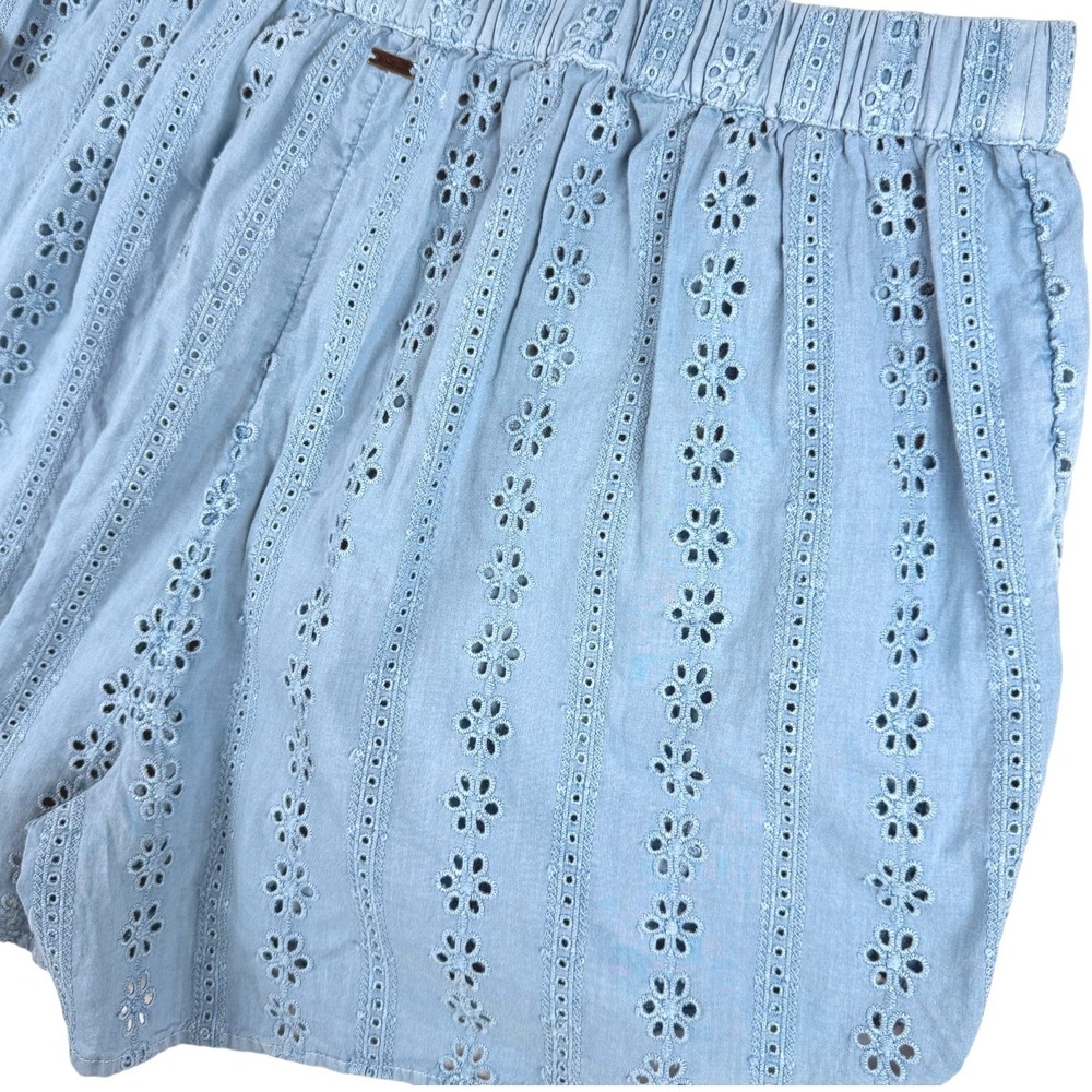 O'NEILL Womens Pam Eyelet Beach Cover-up Shorts Women M Blue Boho Casual Summer - Picture 7 of 11